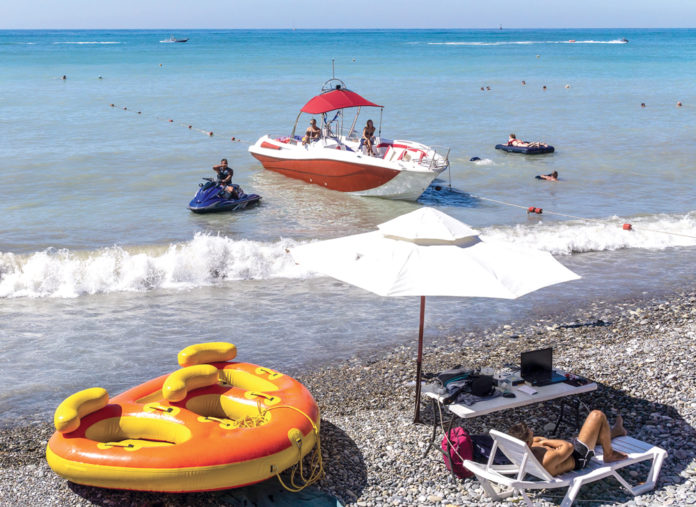 Sochi, Russia - September 12, 2018: Public Beach Is In District
