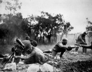 A mortar company of the 92nd Infantry Division