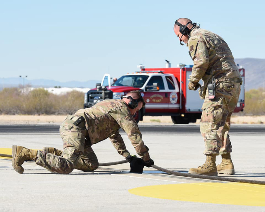The 162nd Wing Power Production team conducted annual barrier certification testing during February drill at the Tucson Air National Guard Base