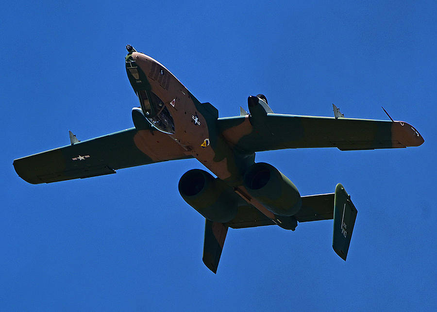 U.S. Air Force Capt. Haden “Gator” Fullam, A-10 Thunderbolt II Demonstration Team commander, performs an aerial demonstration during the Bluebonnet Airshow