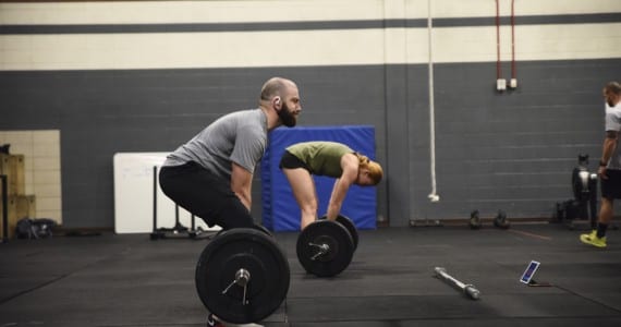 Athletes participate in a functional movement class