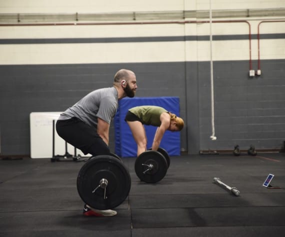 Athletes participate in a functional movement class