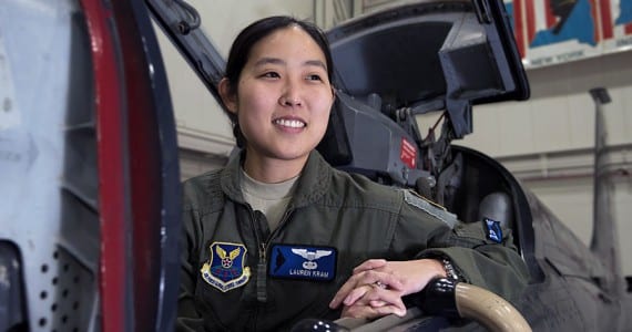 Capt. Lauren Kram, assigned to the 13th Bomb Squadron