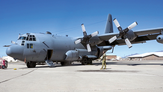 The 43rd Electronic Combat Squadron (ECS) took its final flight in the EC-130H Compass Call aircraft on Feb. 15, 2024, at Davis-Monthan Air Force Base, Arizona. The 43rd ECS is the first squadron under the 55th Electronic Combat Group to move itself away from the EC-130H Compass Call aircraft to the new EA-37B Compass Call. (U.S. Air Force photo by Airman 1st Class William Finn)