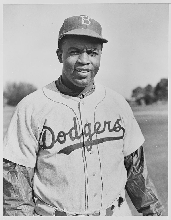 Brooklyn Dodgers baseball player Jackie Robinson in 1950.