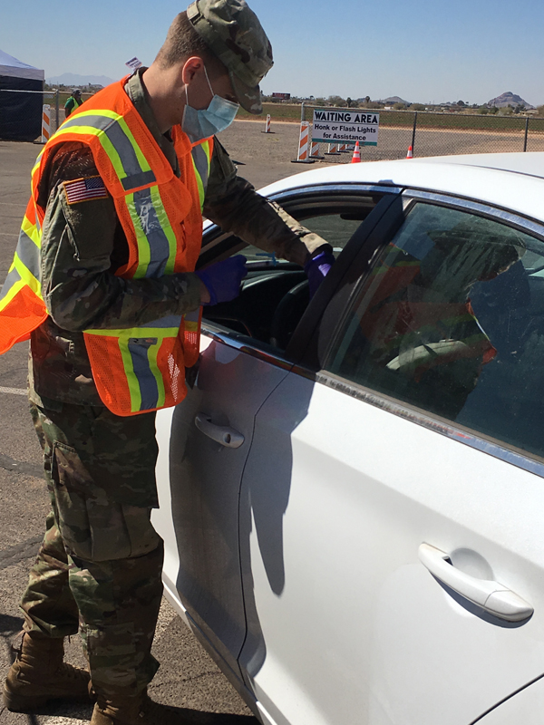 Spc. Justin M. Myers, a medic with the Arizona National Guard Task Force Medical