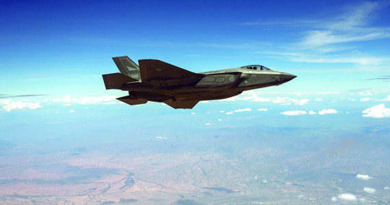 A U.S. Air Force F-35A Lightning II with Luke Air Force base waits to be refueled by a KC-135 Stratotanker with the 161st Air Refueling Wing during a local sortie on Aug. 6, 2022. The 161st out of Goldwater Air National Guard Base, conducts regular air refueling missions with their regional partners at Luke Air Force Base. (U.S. Air National Guard photo by Staff Sgt. James A. Richardson Jr.)