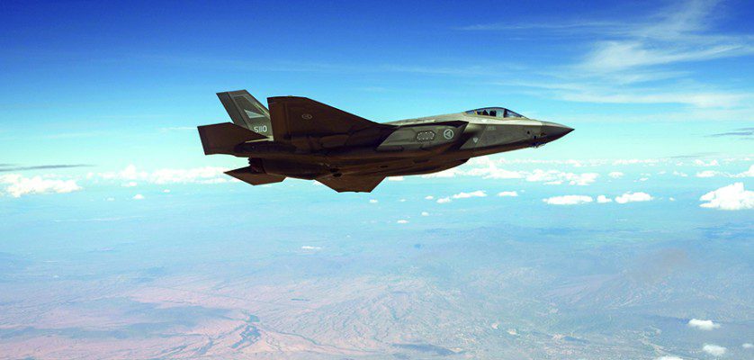 A U.S. Air Force F-35A Lightning II with Luke Air Force base waits to be refueled by a KC-135 Stratotanker with the 161st Air Refueling Wing during a local sortie on Aug. 6, 2022. The 161st out of Goldwater Air National Guard Base, conducts regular air refueling missions with their regional partners at Luke Air Force Base. (U.S. Air National Guard photo by Staff Sgt. James A. Richardson Jr.)