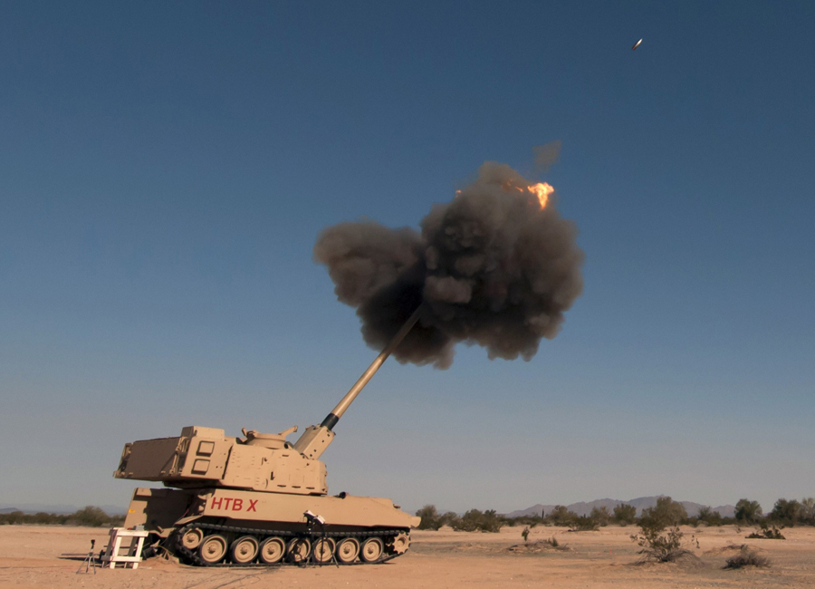 Extended Range Cannon Artillery is tested at Yuma Proving Ground