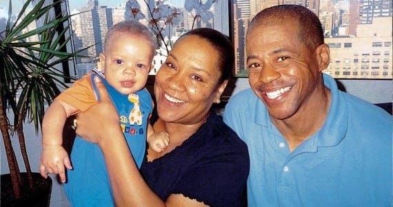 First Sgt. Charles King poses for a family photo with his fiance