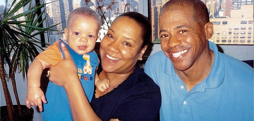 First Sgt. Charles King poses for a family photo with his fiance