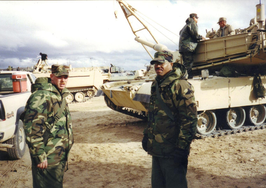 First Sgt. Charles King conducts training at the National Training Center