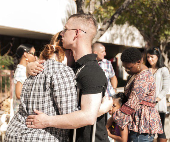 Then-private Allen Mattox, holds his wife, Paige Mattox, during an observance for parents, families and staff members who have suffered the loss of a child during infancy or pregnancy to gather in a social setting for support, education and release of balloons in remembrance of their children in October 2016. Soldiers who have lost their children on or before June 25, 2022 may qualify for up to 14 consecutive days of non-chargeable bereavement leave if they meet certain conditions. Soldiers who suffered a miscarriage or stillbirth are not eligible.