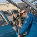 Photograph by Linda KC Reynolds Capt. Bart Gladysz of the Australian Army gets a lesson from Jim “JB” Brown, chief operations officer and test pilot instructor at the National Test Pilot School in Mojave. Gladysz completed the 12-month Professional Flight Test Engineer Program and graduated Dec. 15. NTPS is the first and only test pilot school certified to provide qualifying training for test pilots to earn their European Union Test Pilot rating.