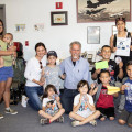 Photograph by Linda KC Reynolds Art Thompson of Sage Cheshire poses with kids and parents after a stealth technology session during the Jr. Test Pilot School summer program at Blackbird Airpark Museum in Palmdale, Calif. The free, two-week program is designed for elementary students, however all ages are welcome.