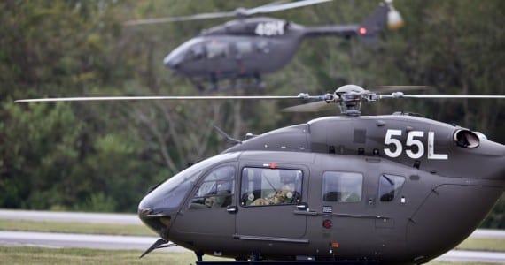 Two U.S. Army UH-72 Lakota Helicopters assigned to Fort Rucker, Ala. The Army reported that a Lakota from Fort Rucker crashed in south Alabama April 20, 2021. (Army photograph by Staff Sgt. Austin Berner)