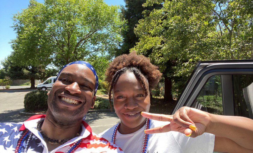 Tech. Sgt. Kenneth Johnson from Beale Air Force Base, Calif., and his sister, Janay. (Courtesy photograph)