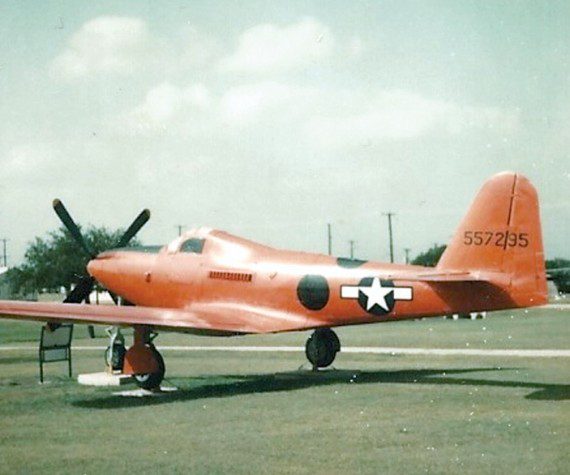 The Bell RP-63G, on display at the Parade Ground at Lackland AFB, Texas, was originally painted in the paint scheme used for Operation Pinball. It was later decided to repaint the aircraft with a more traditional scheme. (Courtesy photograph)