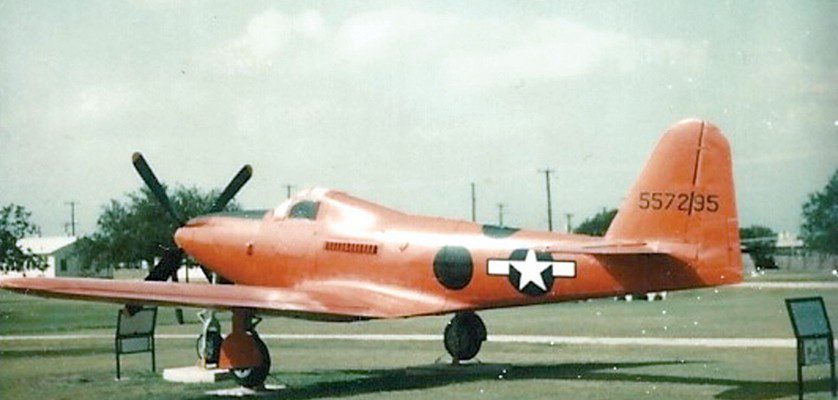 The Bell RP-63G, on display at the Parade Ground at Lackland AFB, Texas, was originally painted in the paint scheme used for Operation Pinball. It was later decided to repaint the aircraft with a more traditional scheme. (Courtesy photograph)