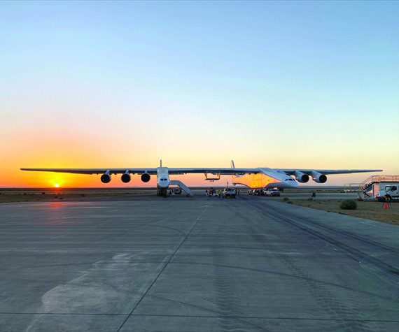 Stratolaunch photograph The Stratolaunch ‘Roc’ completed its seventh test flight from the Mojave Air and Space Port, June 16, 2022.