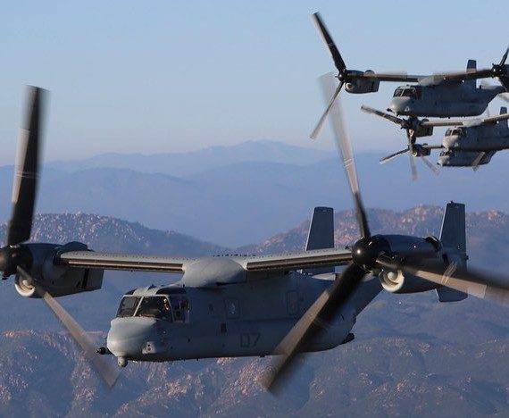 A U.S. Marine Corps MV-22B Osprey crashed in the Southern California desert near Glamis, Calif., June 8, 2022.