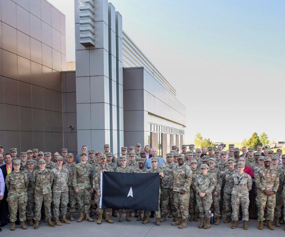 Space Flag 22-3 participants pose for a group photo at Schriever Space Force Base, Colo., Aug. 8, 2022. Space Flag 22-3, which ran from Aug. 8-19, was the largest iteration executed to date with approximately 120 participants from nearly a dozen U.S. Space Force Deltas, as well as members from the U.S. Air Force and the U.S. Army.