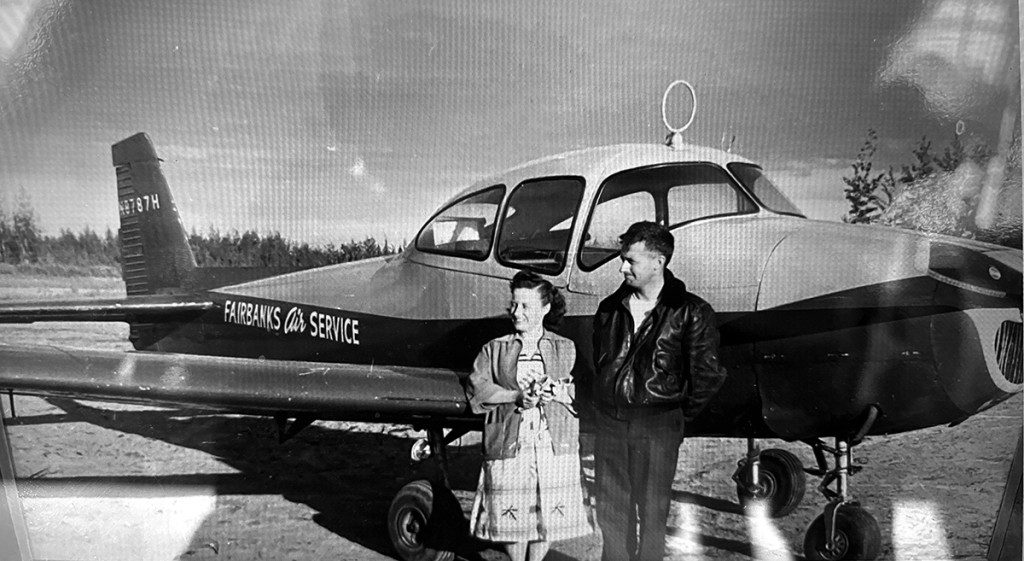 Joy Miller’s parents in Fairbanks, Alaska with their Navion, that they bought from Arthur Godfrey (Courtesy Photo)