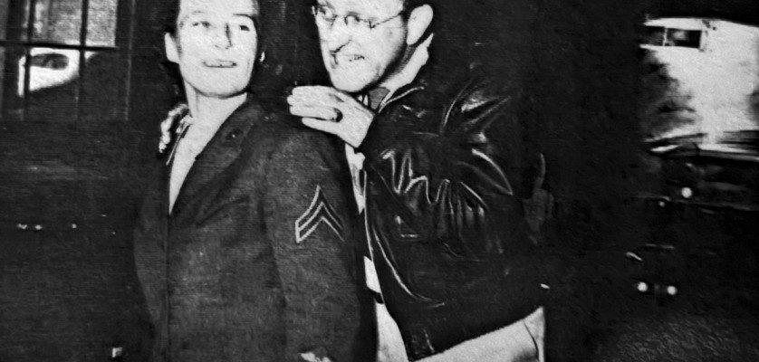 Joy Miller’s mother, Corporal Verla Gorman, with Arthur Godfrey at Marine Corps Auxiliary Air Station (MCAAS) at Mojave, Calif. (Courtesy Photo).