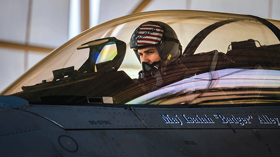U.S. Air Force Maj. Isaiah Alley, 309th Fighter Squadron director of operations, taxis a U.S. Air Force F-16 Fighting Falcon, Feb. 19, 2025, at Luke Air Force Base, Arizona. A former enlisted F-16 crew chief, Alley’s hands-on maintenance experience gave him a unique understanding of the aircraft, enhatncing his capabilities as a pilot. As part of the 56th Fighter Wing, he contributed to its mission to train the world’s greatest fighter pilots and combat-ready Airmen. (U.S. Air Force photo by Airman 1st Class Belinda Guachun-Chichay)