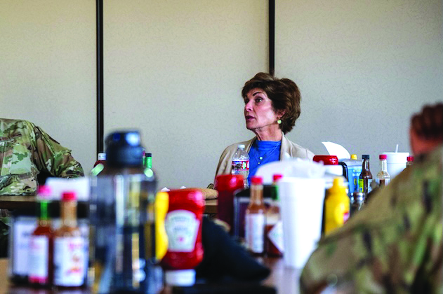 Janine Sijan-Rozina, Capt. Lance P. Sijan’s sister, attended a lunch event held in honor of her brother, Medal of Honor recipient Capt. Lance Sijan, May 16, 2025, at Falcon Dunes Golf Course, Luke Air Force Base, Arizona. Capt. Lance Sijan died while being held as a prisoner of war during the Vietnam War, and he is the first Air Force Academy graduate to receive the Congressional Medal of Honor. The Sijan award, named after Capt. Lance Sijan, was first presented in 1981, and each year it is given to a senior and junior officer, and a senior and junior enlisted member who demonstrated outstanding leadership abilities throughout the year.