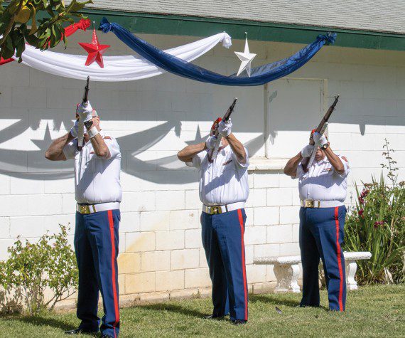Members of the Marine Corps League, Detachment #930 perform the 21 Gun Salute during the Lancaster Cemetery annual Memorial Day Remembrance Ceremony on May 26, 2025. (Photographs by Adrienne King)