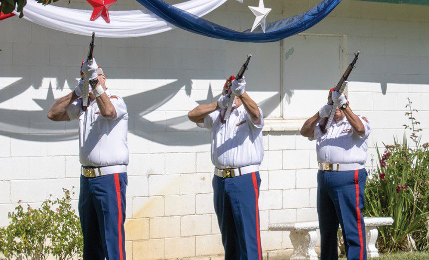Members of the Marine Corps League, Detachment #930 perform the 21 Gun Salute during the Lancaster Cemetery annual Memorial Day Remembrance Ceremony on May 26, 2025. (Photographs by Adrienne King)