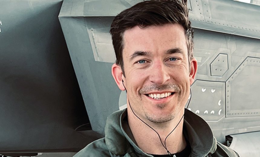 Royal Netherlands Air Force Maj. Rolandus Scherders, RNLAF 312th Squadron director of operations, stands in front of an F-35 Lightning II on his first day of Pilot Training at Luke Air Force Base, Arizona.  This courtesy photo was provided by Scherders after being notified of his status as the 1500th F-35 Pilot graduate at Luke AFB. (Courtesy photo)