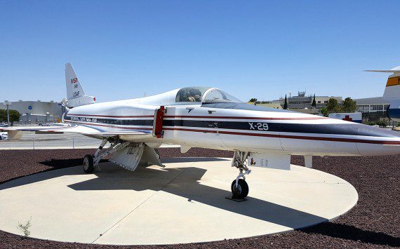 Grumman X-29 at Edwards AFB (Photo by Thornfield Hall)
