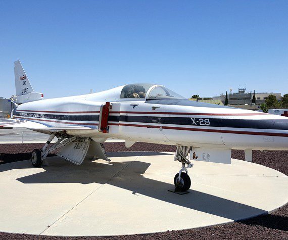 Grumman X-29 at Edwards AFB (Photo by Thornfield Hall)